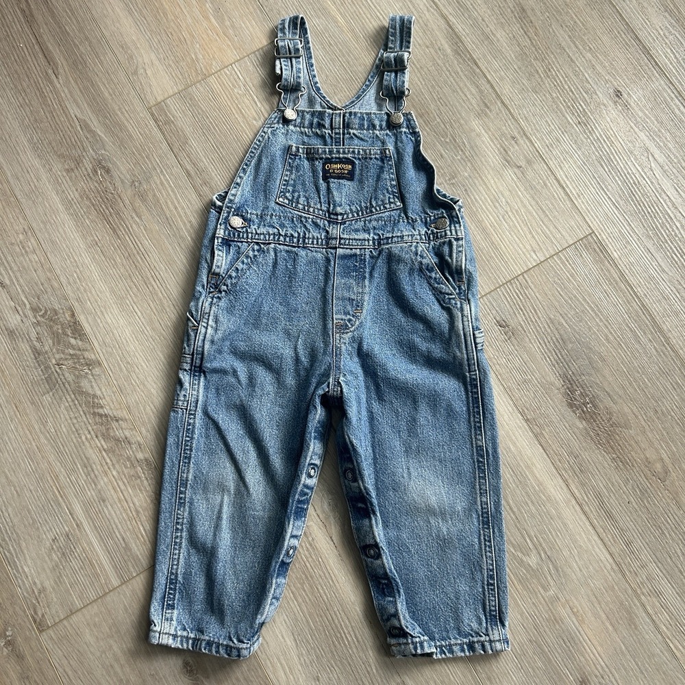 Vintage 90s Oshkosh B'gosh Baby 24 Months vestbak Denim Overalls